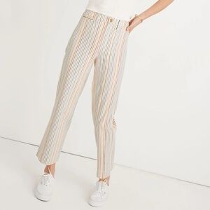 Madewell rainbow striped wide-leg cropped pants